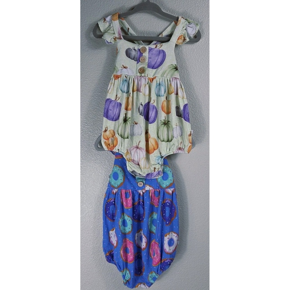 Snuggle Bums Bamboo Romper Bundle 12–18 & 18–24 Months Donut + Pumpkin Print